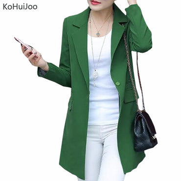 Long Blazers and Jackets New Casual Female Suit Jacket Slim