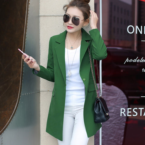 Long Blazers and Jackets New Casual Female Suit Jacket Slim