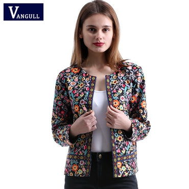 Vangull Short Blazers Multicolor Collarless  Elegant Coat