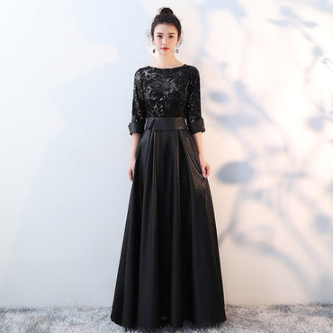 LOVONEY Golden Evening Dress simple Elegant Robe De Soiree M254