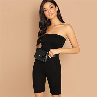 Sweaty Tube Romper Sleeveless Streetwear Bodycon Playsuits