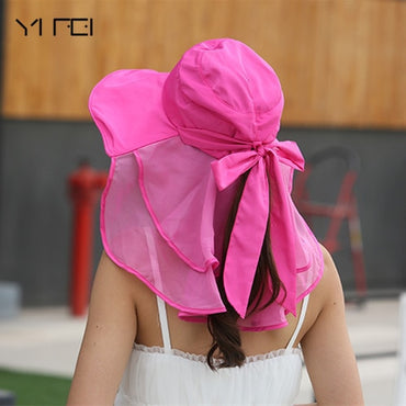 Anti-UV Chapeu Feminino Sun Hats With Face Neck Protection