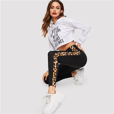SweatyRocks  Leopard High Waist Skinny Leggings  Athleisure