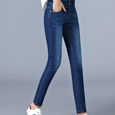 Jeans for woman  igh full Length skinny pencil black blue Denim