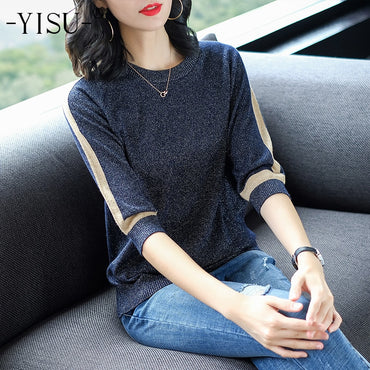 YISU thin Sweater Women Short sleeve Pullover Women fashion
