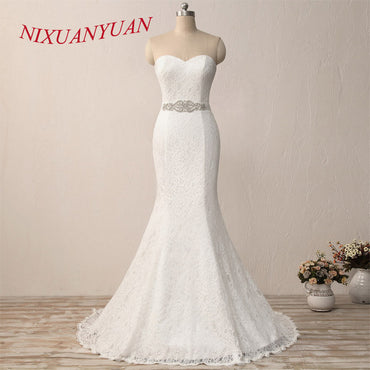 NIXUANYUAN Elegant Mermaid Wedding Vintage Cheap With Sash