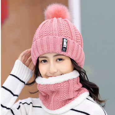 Hats Women Thick Warm Beanie Skullies Hat Female knit Letter