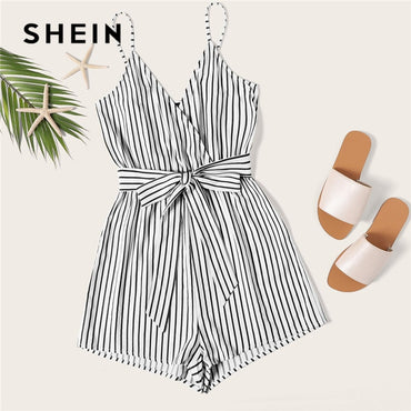 SHEIN  Rompers Womens Jumpsuit With Belt  Vacation Beach