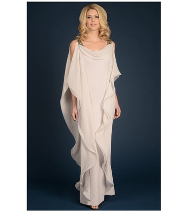 Sheath Ruffles Beaded Long Wedding Party Dress Mother Dresses