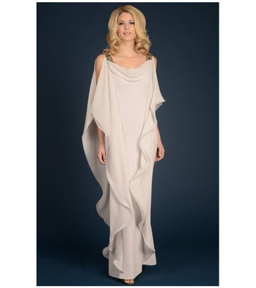 Sheath Ruffles Beaded Long Wedding Party Dress Mother Dresses